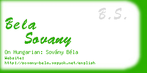 bela sovany business card